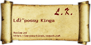 Lápossy Kinga névjegykártya